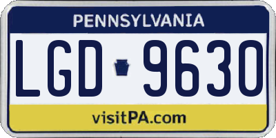 PA license plate LGD9630