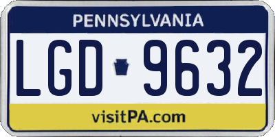 PA license plate LGD9632