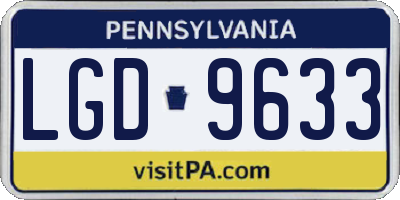 PA license plate LGD9633