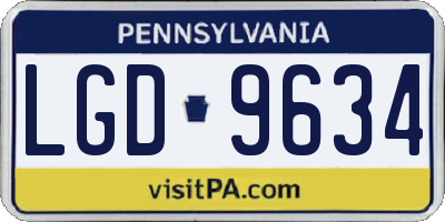 PA license plate LGD9634