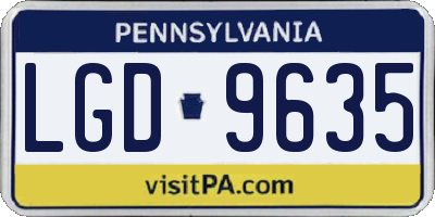 PA license plate LGD9635