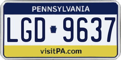 PA license plate LGD9637
