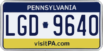 PA license plate LGD9640