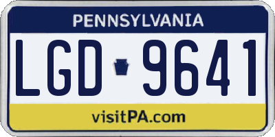 PA license plate LGD9641