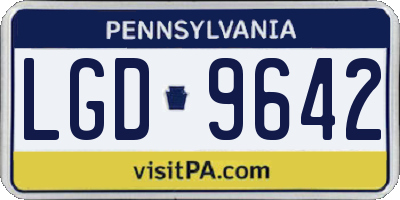 PA license plate LGD9642