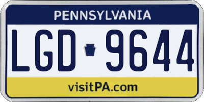 PA license plate LGD9644