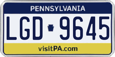 PA license plate LGD9645