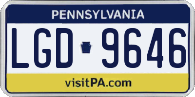 PA license plate LGD9646