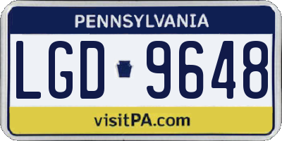 PA license plate LGD9648