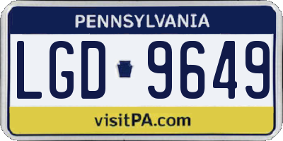 PA license plate LGD9649