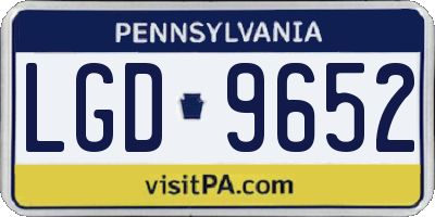 PA license plate LGD9652