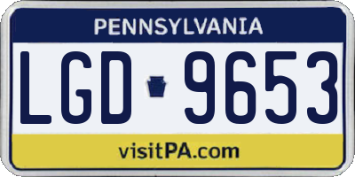 PA license plate LGD9653