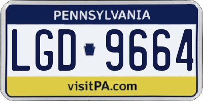 PA license plate LGD9664