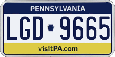 PA license plate LGD9665