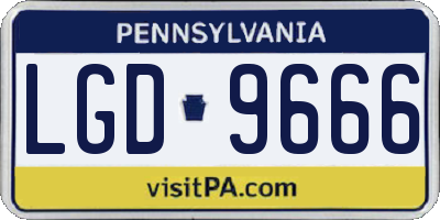 PA license plate LGD9666