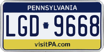 PA license plate LGD9668