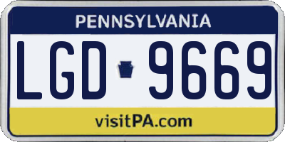 PA license plate LGD9669