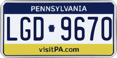 PA license plate LGD9670