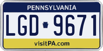 PA license plate LGD9671