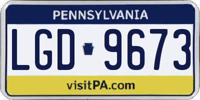 PA license plate LGD9673
