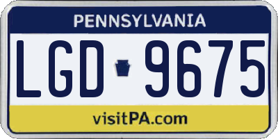 PA license plate LGD9675