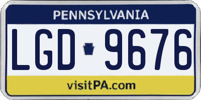 PA license plate LGD9676
