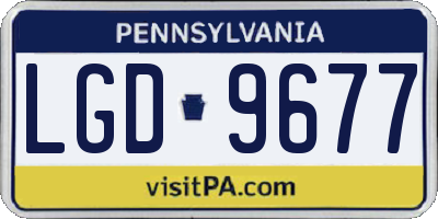PA license plate LGD9677