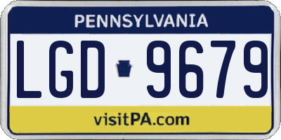 PA license plate LGD9679