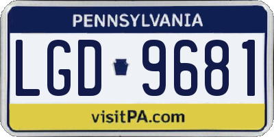PA license plate LGD9681