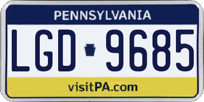 PA license plate LGD9685