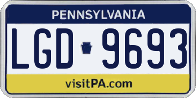 PA license plate LGD9693
