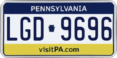 PA license plate LGD9696