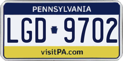 PA license plate LGD9702
