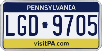 PA license plate LGD9705