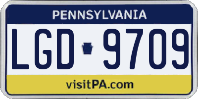 PA license plate LGD9709