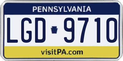 PA license plate LGD9710