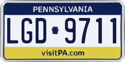 PA license plate LGD9711