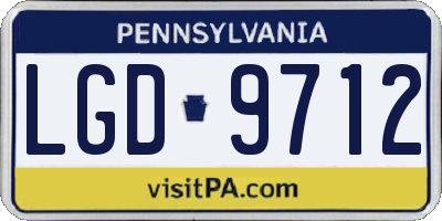 PA license plate LGD9712