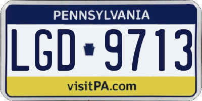 PA license plate LGD9713
