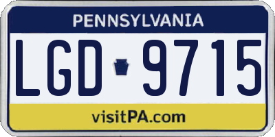 PA license plate LGD9715