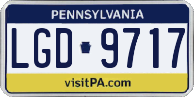 PA license plate LGD9717