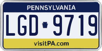 PA license plate LGD9719