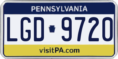 PA license plate LGD9720