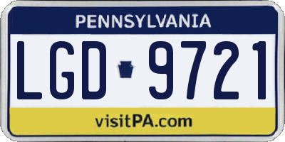PA license plate LGD9721
