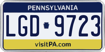 PA license plate LGD9723