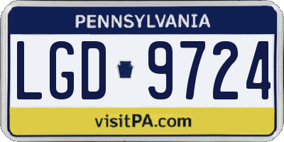 PA license plate LGD9724