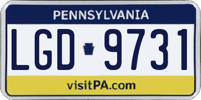 PA license plate LGD9731