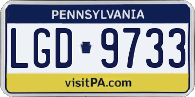 PA license plate LGD9733