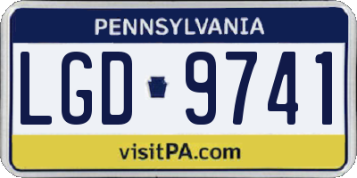 PA license plate LGD9741