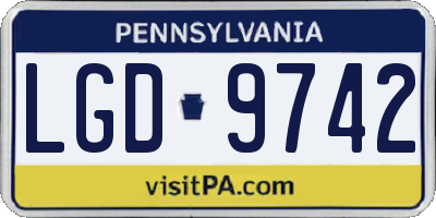 PA license plate LGD9742
